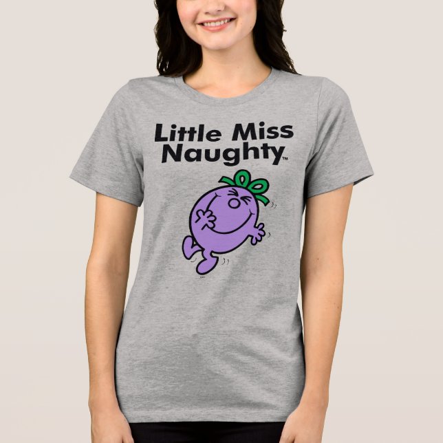 Little Miss | Little Miss Naughty is So Naughty Tri-Blend Shirt (Front)