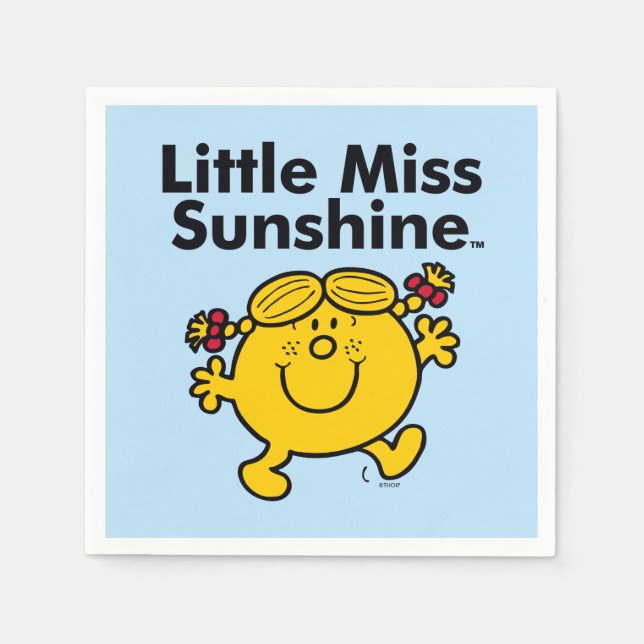 Little Miss | Little Miss Sunshine is a Ray of Sun Paper Napkins (Front)