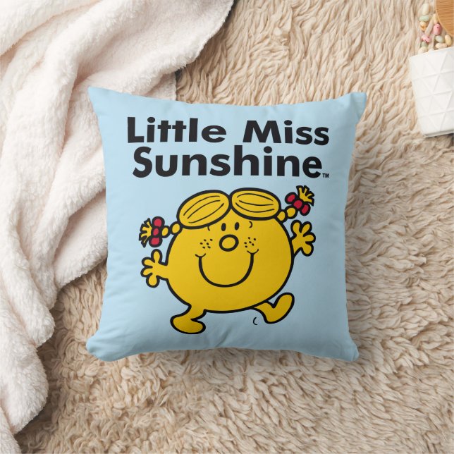 Little Miss | Little Miss Sunshine is a Ray of Sun Throw Pillow (Blanket)