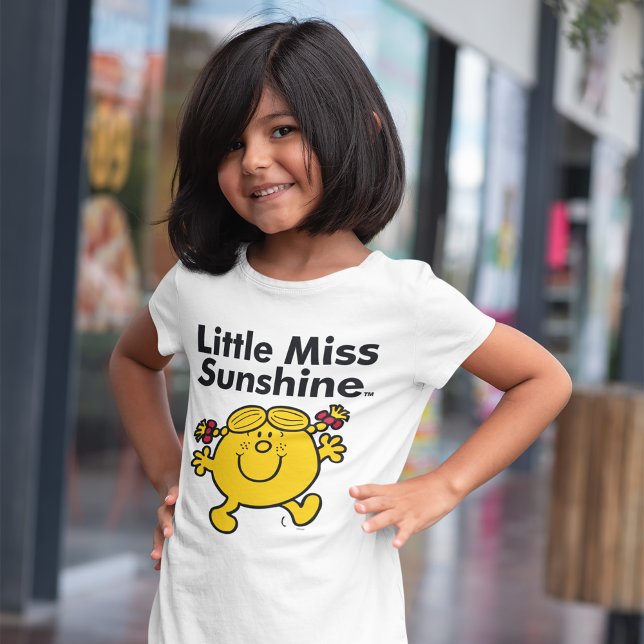 Little Miss | Little Miss Sunshine is a Ray of Sun Tri-Blend Shirt (Kid wearing shirt)