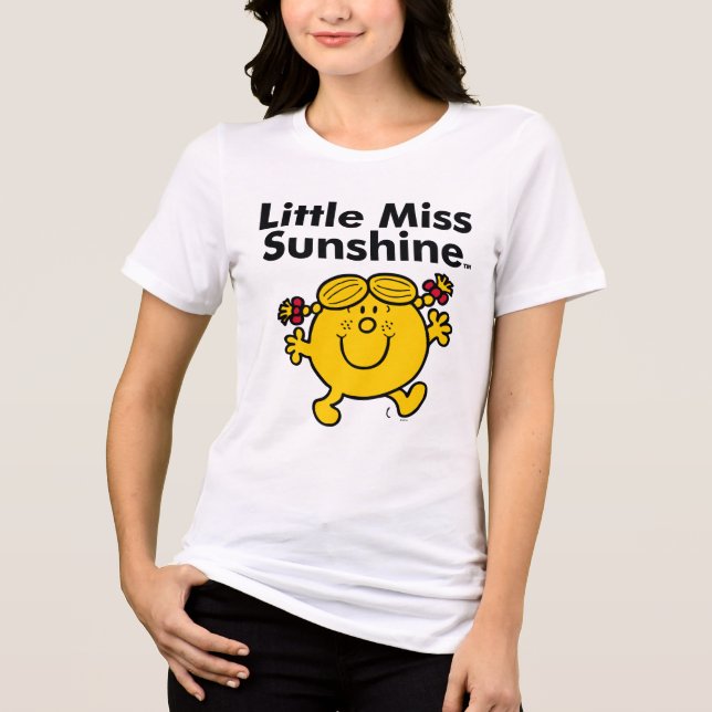 Little Miss | Little Miss Sunshine is a Ray of Sun Tri-Blend Shirt (Front)