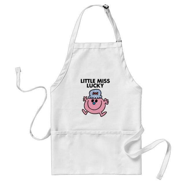 Little Miss Lucky | Black Lettering Adult Apron (Front)