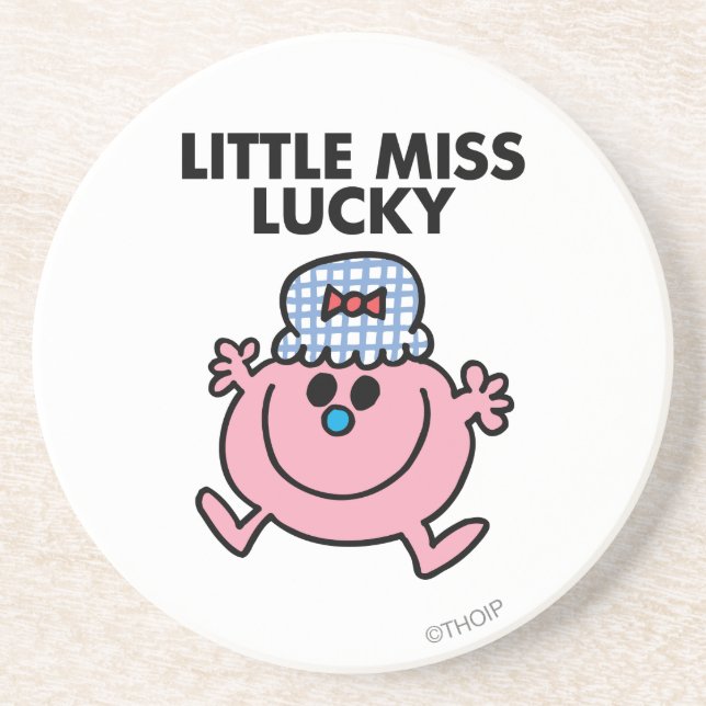 Little Miss Lucky | Black Lettering Coaster (Front)
