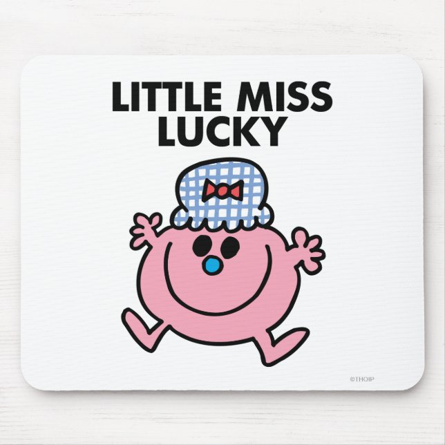 Little Miss Lucky | Black Lettering Mouse Pad (Front)