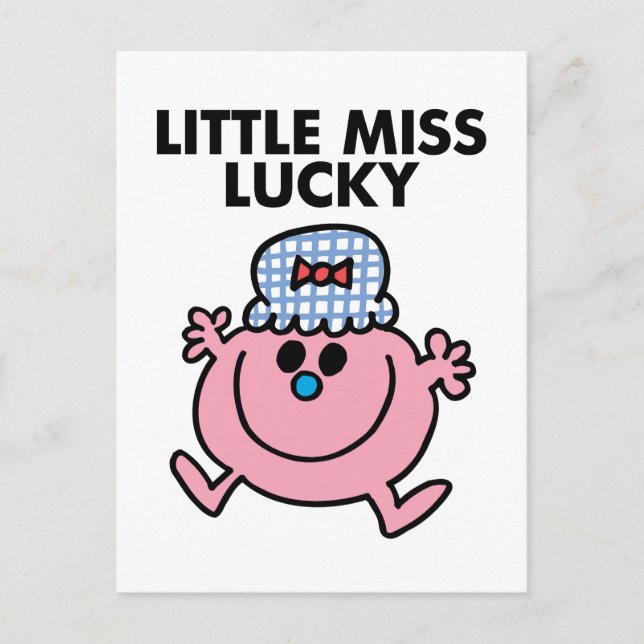 Little Miss Lucky | Black Lettering Postcard (Front)