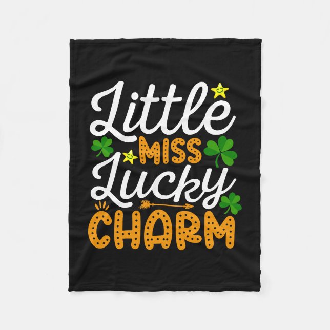 Little Miss Lucky Charm Fleece Blanket (Front)