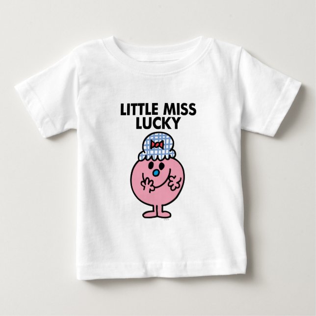 Little Miss Lucky Hiding Her Mouth Baby T-Shirt (Front)