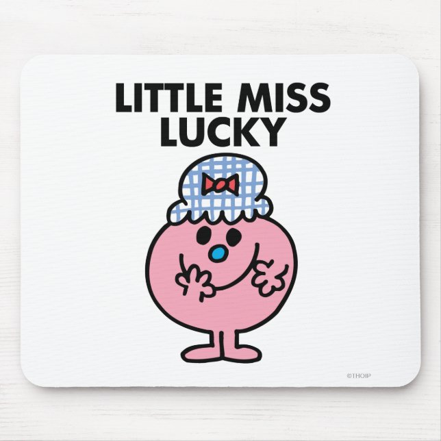Little Miss Lucky Hiding Her Mouth Mouse Pad (Front)