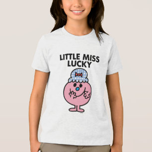 Little Miss Lucky Hiding Her Mouth Tri-Blend Shirt