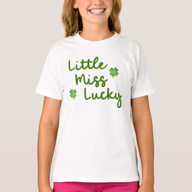 Little Miss Lucky St Patrick's Day Green Kid's T-Shirt (Front)