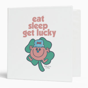 Little Miss Lucky's Motto   Green clover 3 Ring Binder