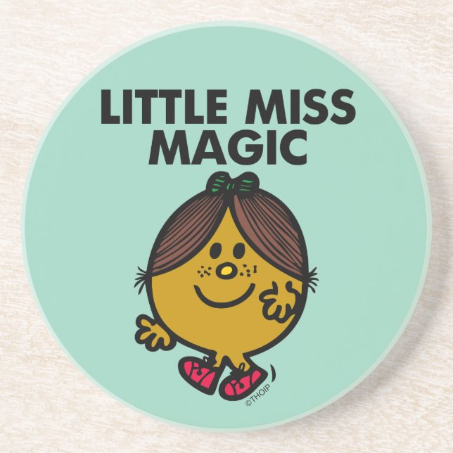 Little Miss Magic | Black Lettering Drink Coaster (Front)
