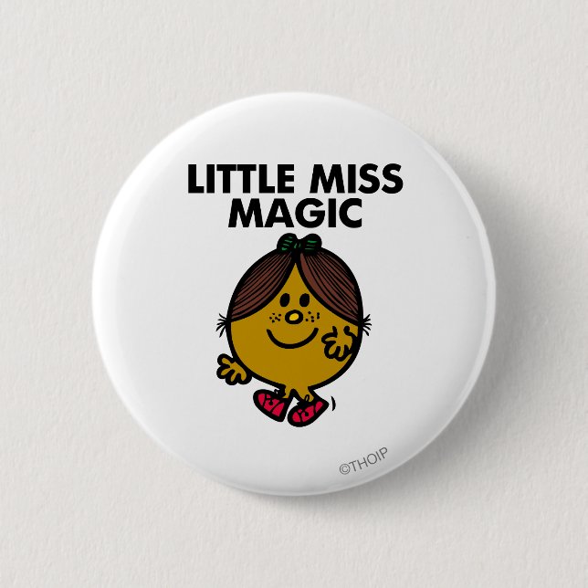 Little Miss Magic | Black Lettering Pinback Button (Front)