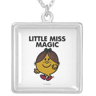 Little Miss Magic Black Lettering Silver Plated Necklace