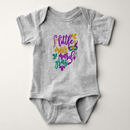 Little Miss Mardi Gras  Baby Bodysuit