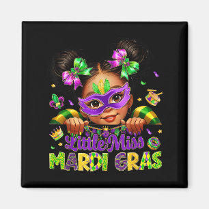 Little Miss Mardi Gras Carnival New Orleans Fleur  Magnet