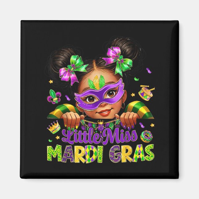 Little Miss Mardi Gras Carnival New Orleans Fleur  Magnet (Front)