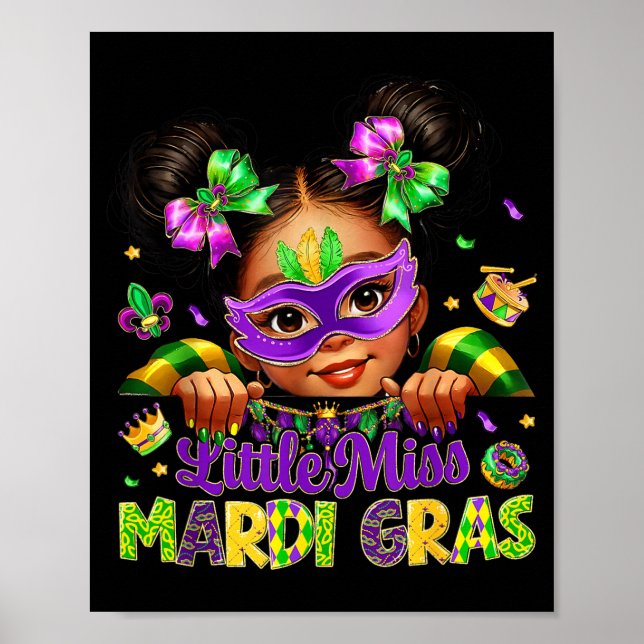 Little Miss Mardi Gras Carnival New Orleans Fleur  Poster (Front)