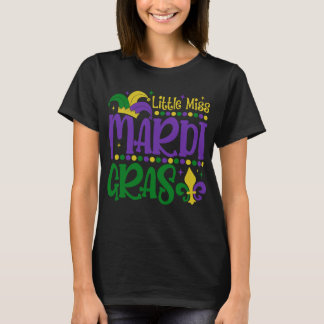Little Miss Mardi Gras Cute Carnival Outfit T-Shirt