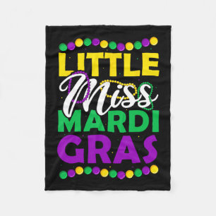 Little Miss Mardi Gras Kids Carnival Apparel Fleece Blanket