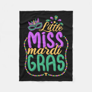 Little Miss Mardi Gras Kids Carnival Apparel Girls Fleece Blanket