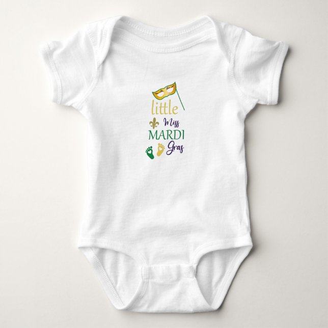 Little Miss Mardi Gras,Mardi Gras Pants,baby mardi Baby Bodysuit (Front)