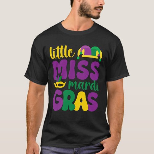 Little Miss Mardi Gras New Orleans 2024 Kids Girls T_Shirt