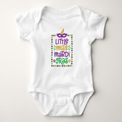 LITTLE MISS MARDI GRAS ONE PIECE OUTFIT BABY BODYSUIT