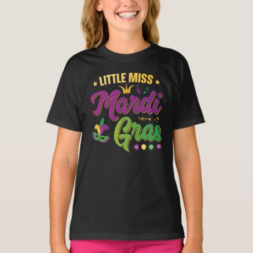 Little Miss Mardi Gras T_Shirt