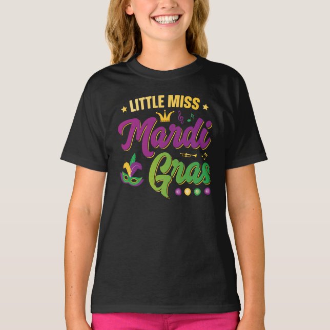 Little Miss Mardi Gras T-Shirt (Front)