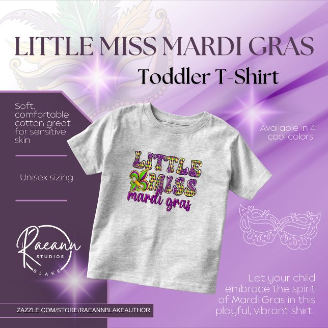 Little Miss Mardi Gras Toddler Fine Jersey T-Shirt (Creator Uploaded)