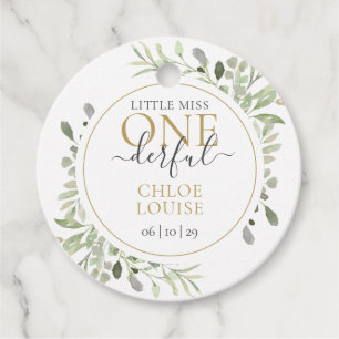 Little Miss Mr ONEderful First Birthday Favor Tags