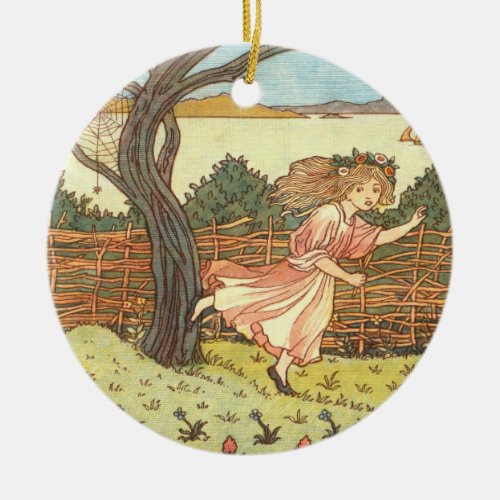 Little Miss Muffet Ceramic Ornament