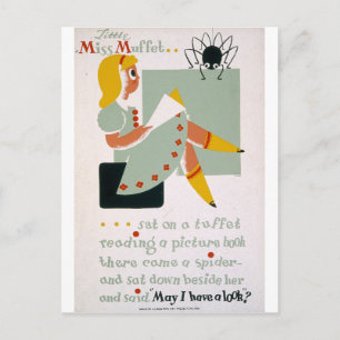 Little Miss Muffet Postcard