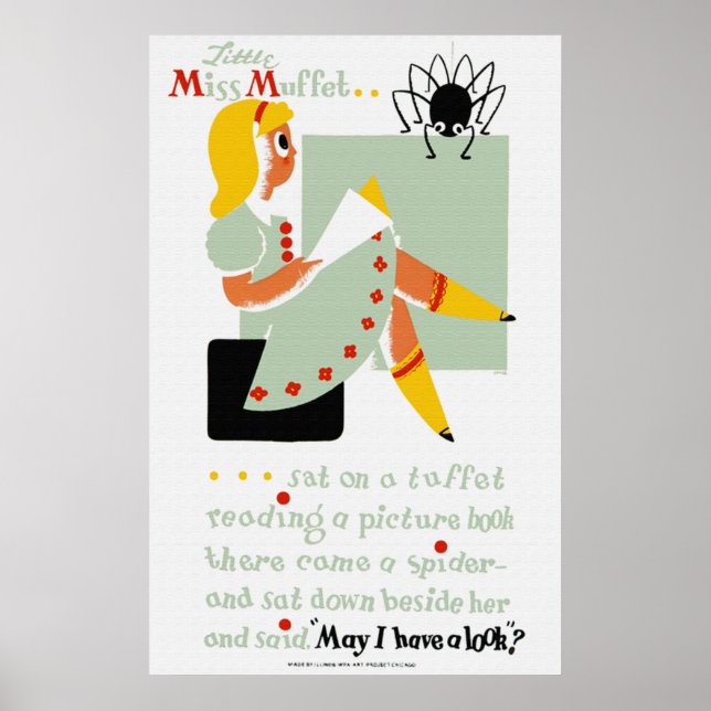 Little Miss Muffet Reading Poster (Front)