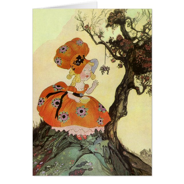 Little Miss Muffet & Spider, Vintage Mother Goose (Front)