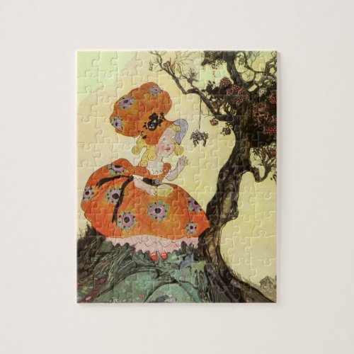 Little Miss Muffet  Spider Vintage Mother Goose Jigsaw Puzzle