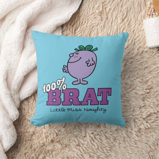Little Miss Naughty 100% Brat Throw Pillow (Blanket)