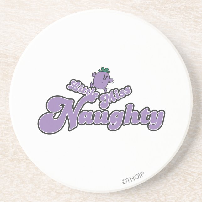 Little Miss Naughty Balancing Act Drink Coaster (Front)