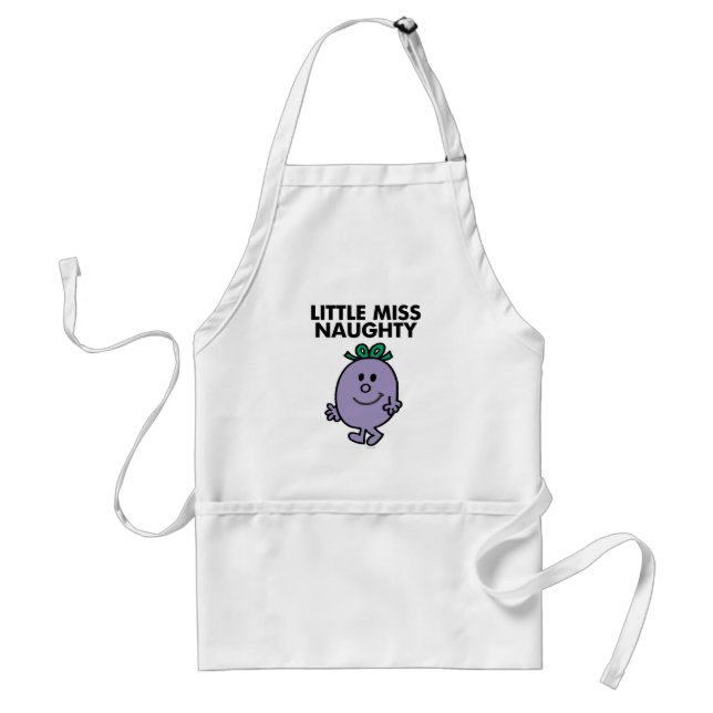 Little Miss Naughty | Black Lettering Adult Apron (Front)