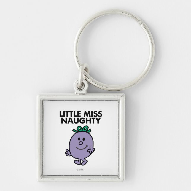 Little Miss Naughty | Black Lettering Keychain (Front)