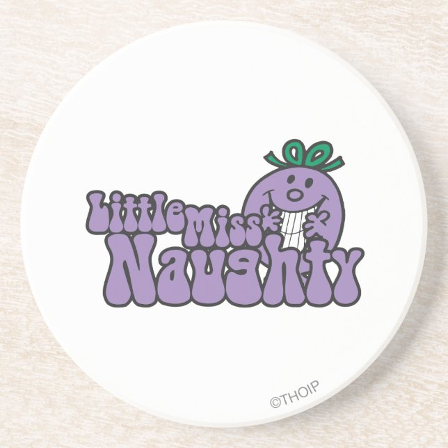 Little Miss Naughty Hiding Drink Coaster (Front)
