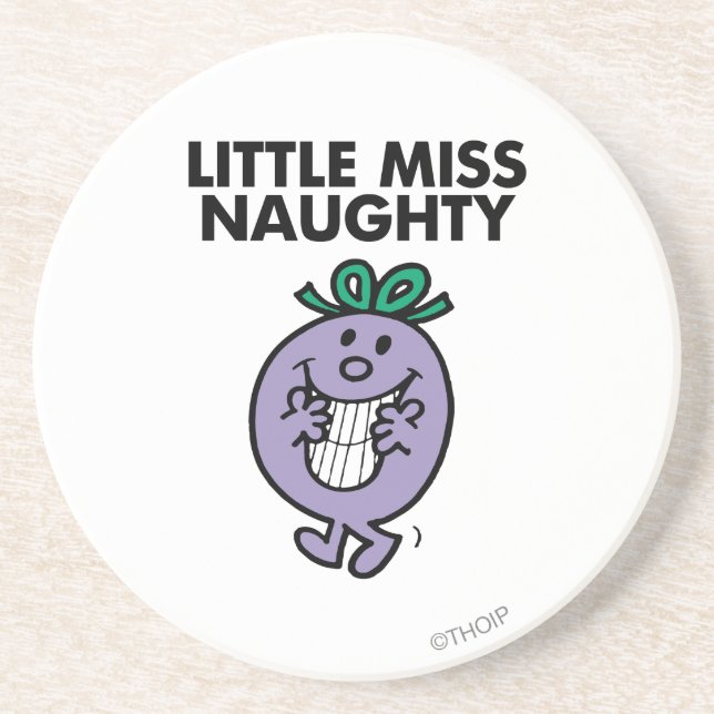 Little Miss Naughty | Huge Smile Sandstone Coaster (Front)