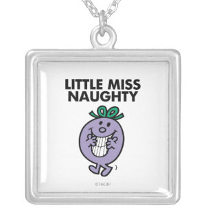 Little Miss Naughty Huge Smile Silver Plated Necklace