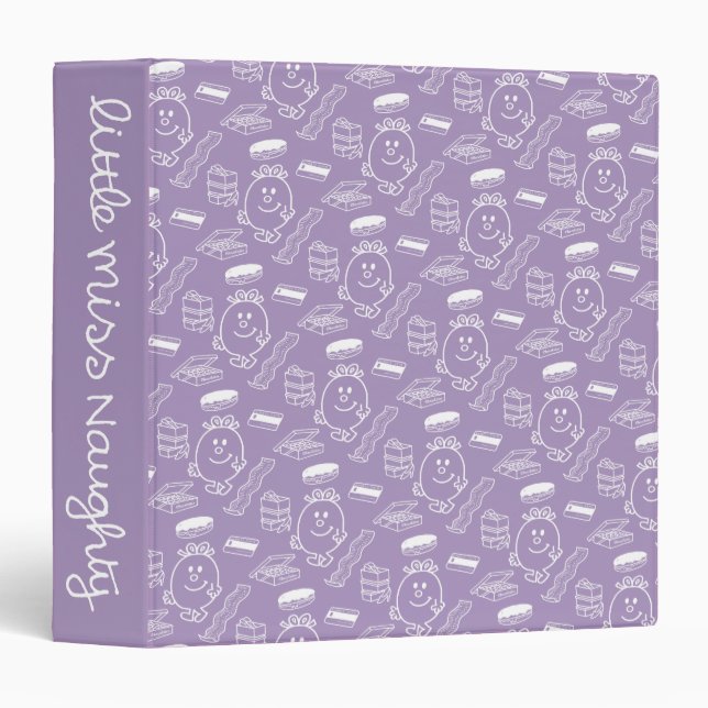 Little Miss Naughty | Purple Print 3 Ring Binder (Front/Spine)