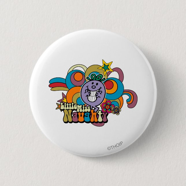 Little Miss Naughty Rainbow Button (Front)