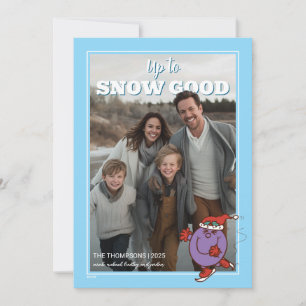 Little Miss Naughty Up to Snow Good Holiday Card