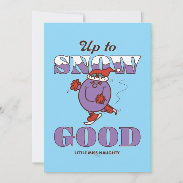 Little Miss Naughty Up to Snow Good Holiday Card (Front)