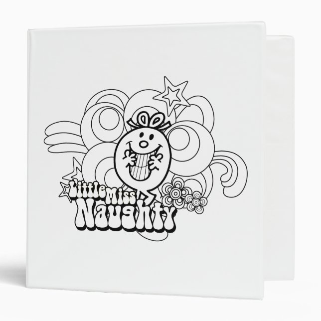 Little Miss Naughty With Bold Background 3 Ring Binder (Front/Inside)