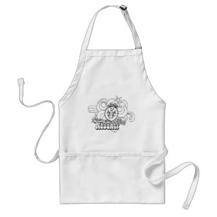 Little Miss Naughty With Bold Background Adult Apron
